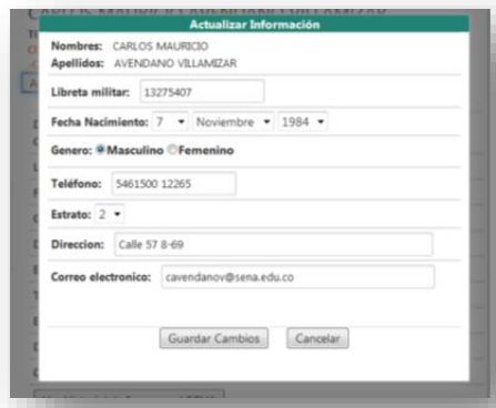 Actualizar información